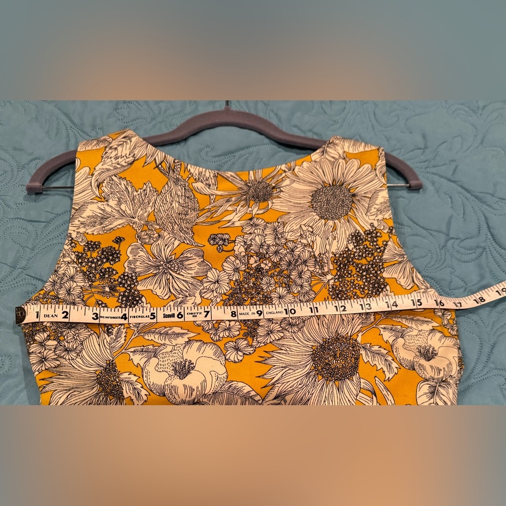 Liberty of London for Target Yellow Sunflower sheath-side zipper dress 
size 6 - Picture 8 of 9